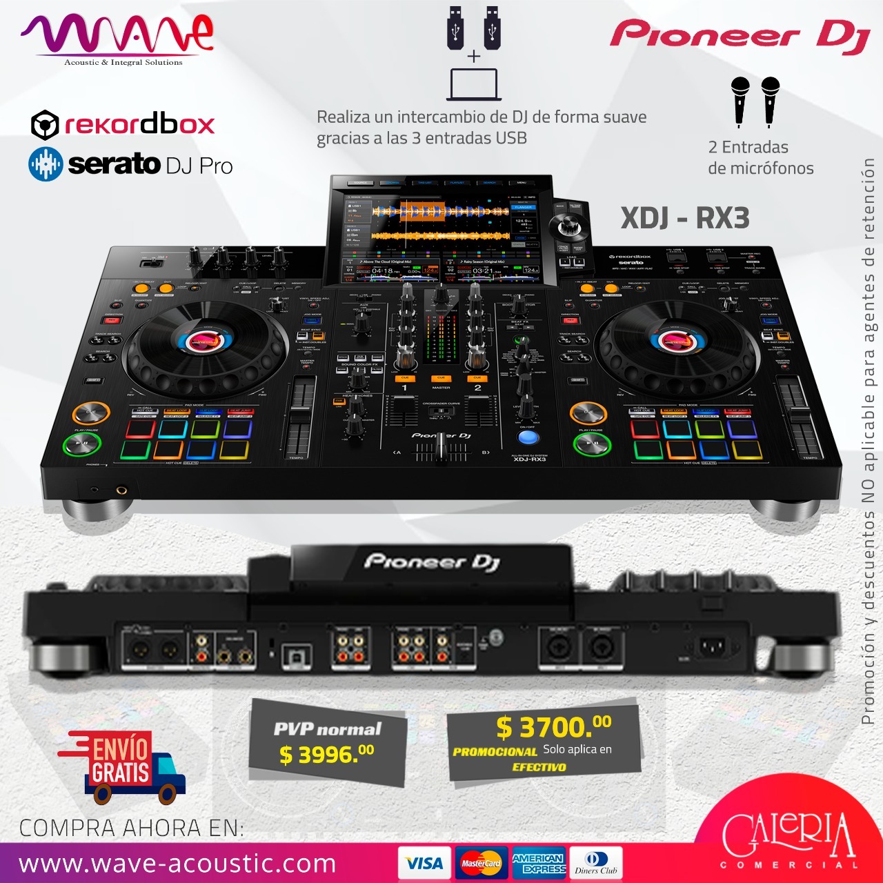  Pioneer DJ - Controlador portátil de 2 canales para Serato DJ,  Negro : Instrumentos Musicales
